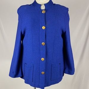 Vintage Steve Fabrikant Knit Jacket Royal Blue 2X